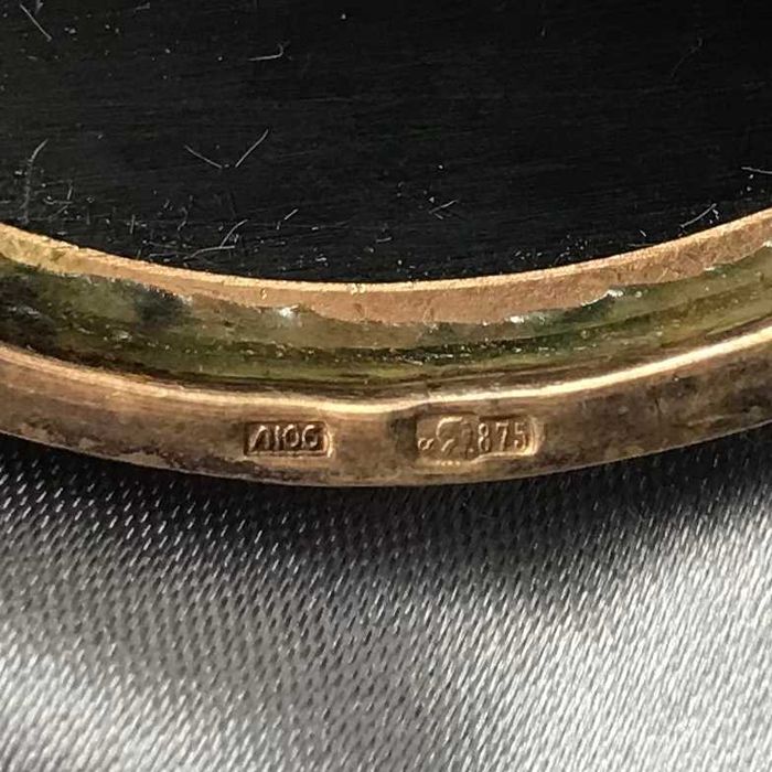 Редкая серебряная брошь СССР 875 проба