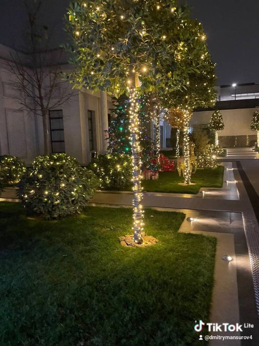 Новогодние оформление участков фасадов офисов