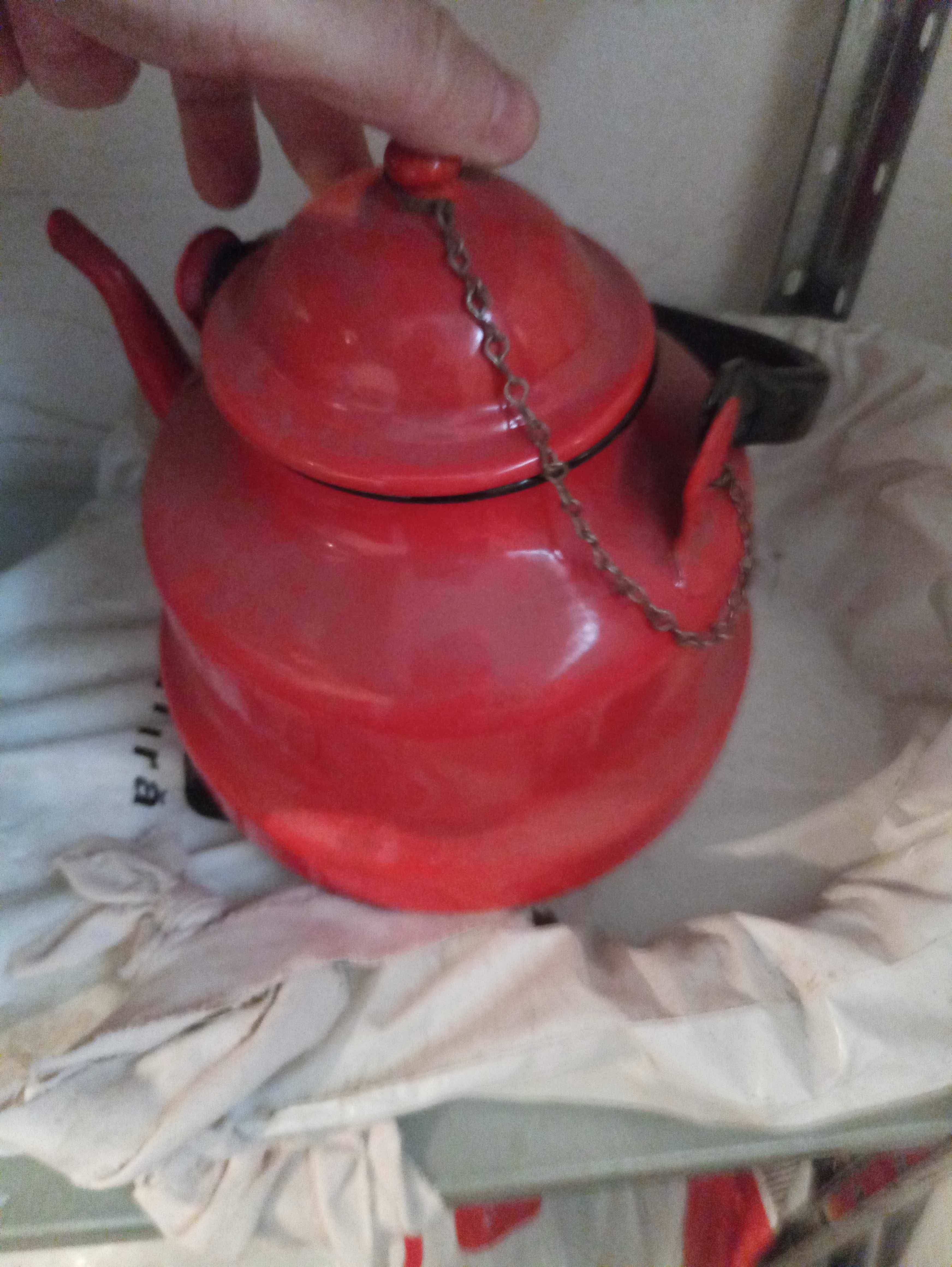 Ceainic VTG ceainic roșu cu capac ani 90