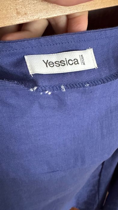 Fusta mini din in indigo