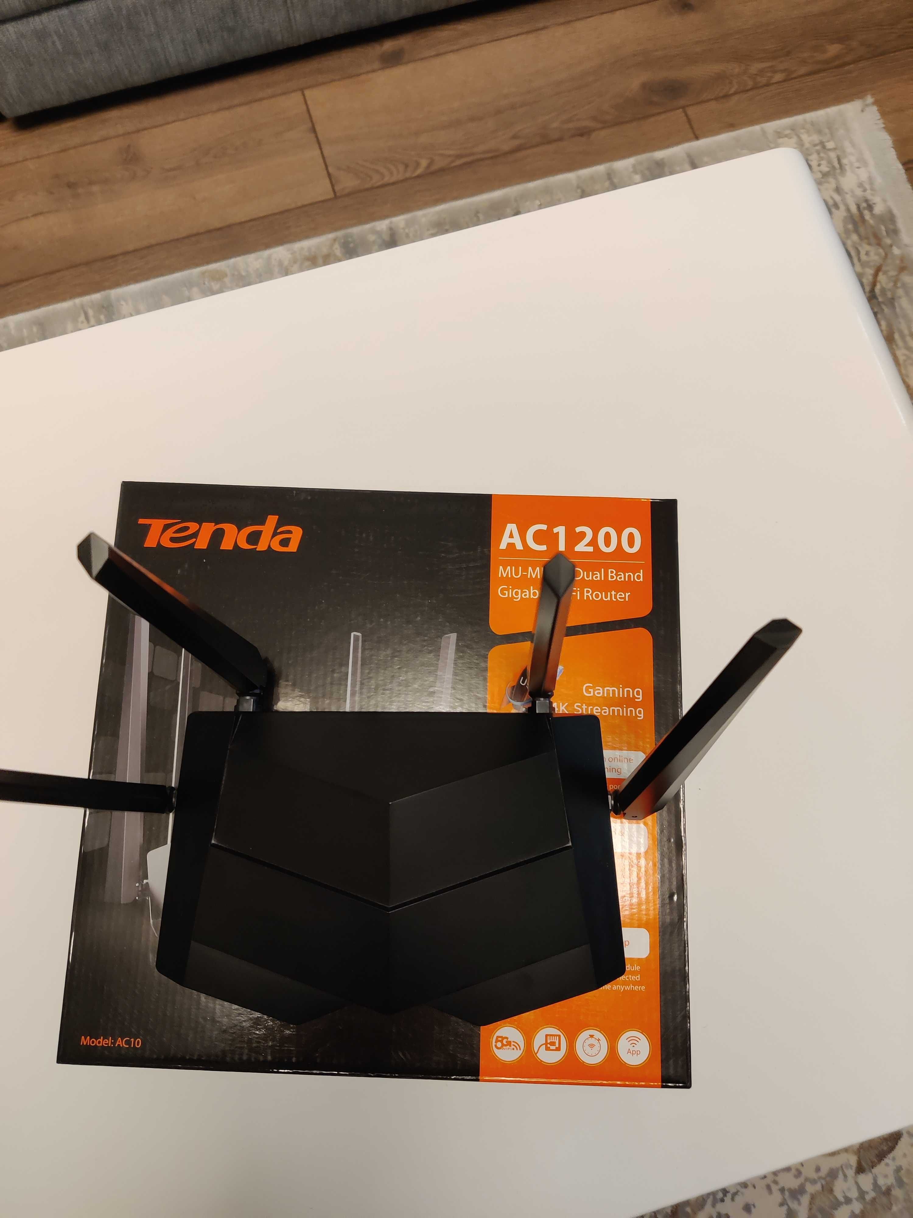 Router Wireless Gigabit TENDA AC10, Dual-Band, 300 + 867 Mbps, negru