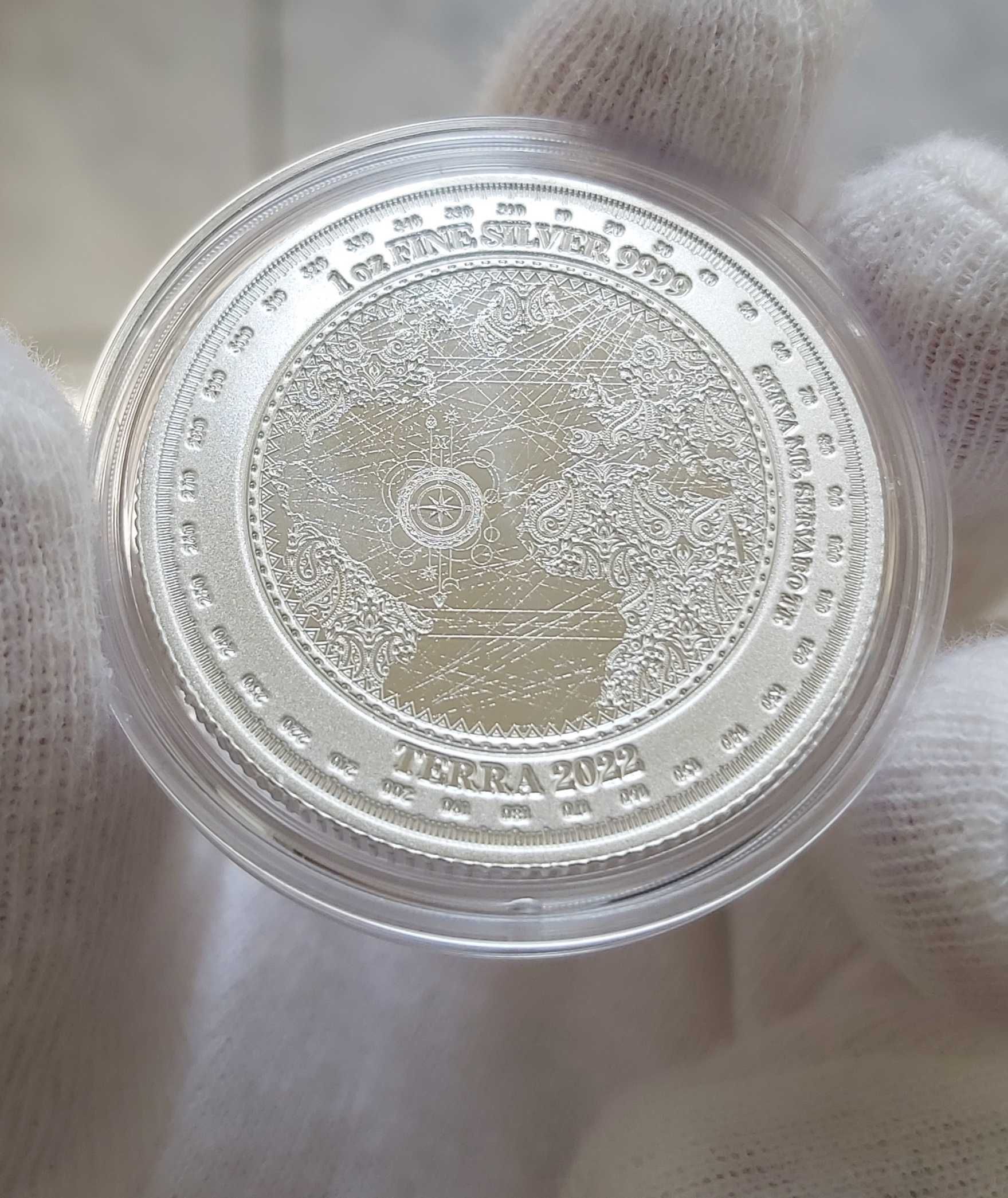 Moneda argint pur 999.9 investitie colectie 1 oz 31.1g noua Terra 2022