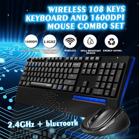 СКИДКА!Bluetooth/Беспроводная клавиатура и мышка/мышь Rapoo 8300T