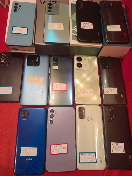 Смартфоны орро, vivo, Samsung,  Xiaomi