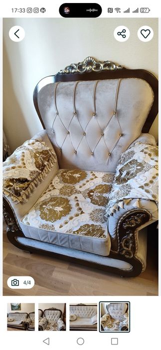 Кресло бархатное 2 штук