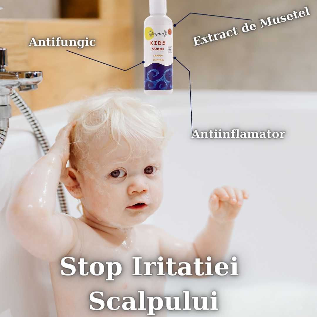 Șampon pentru Copii cu Mușețel - Fără Sulfati și Parabeni 100% Natural