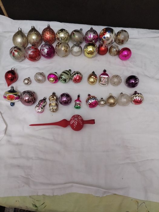 Globulețe vintage din sticlă 39 bucăți