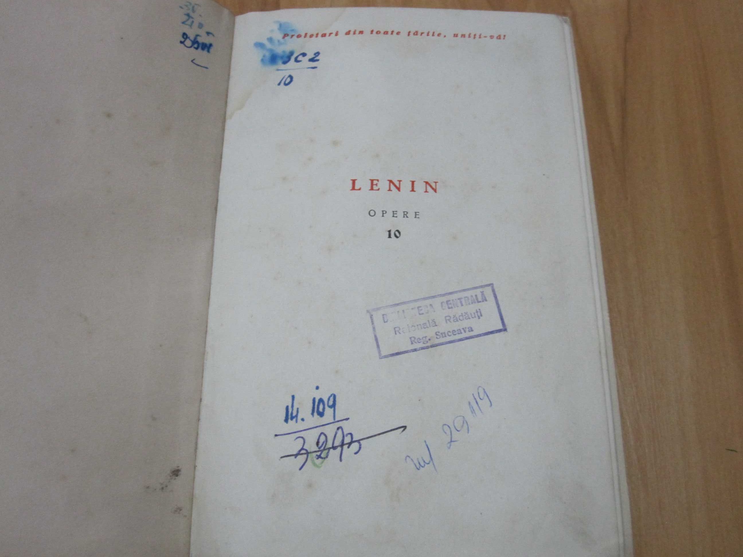 Carte veche Opere Lenin Vol. 10 an 1956-colectie