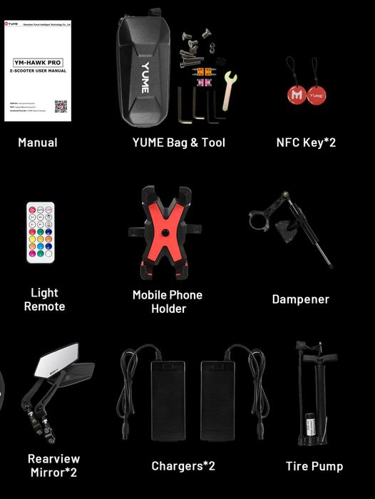 Електрическа тротинетка Yume Hawk Pro 60v 30ah