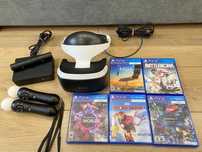 PlayStation VR+Два Контроллера PS Move+Диски