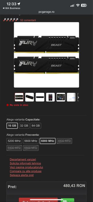Kingston Fury Beast 16gb dual Ram ddr5 6000mhz cl40