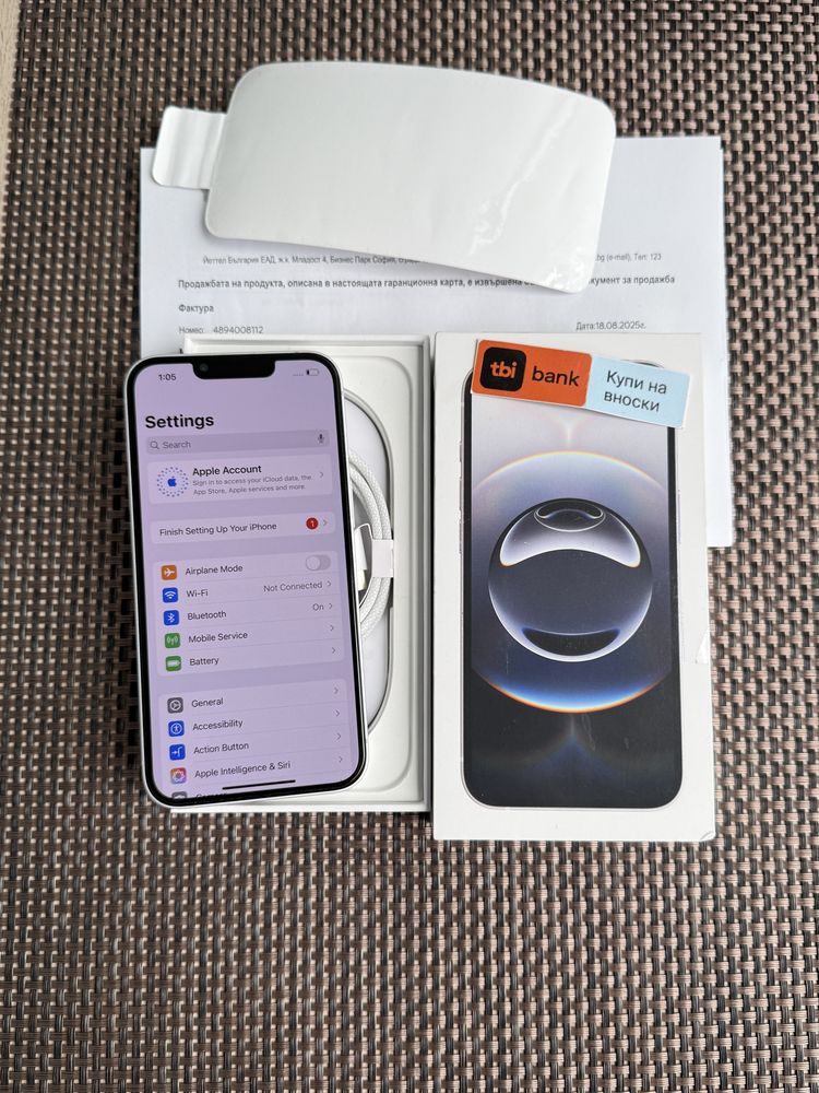 ‼️Нов•iphone 16е ЛИЗИНГ 37лв/м айфон White 16е