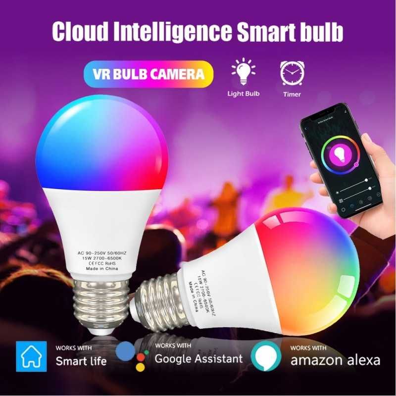 ПРОМО х3 Wi Fi интелигентна димируема крушка 9W - E27 RGBCW promo4080