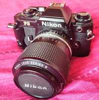 Nikon FG cu Nikon Zoom E 36-72mm f/3.5 și filtru