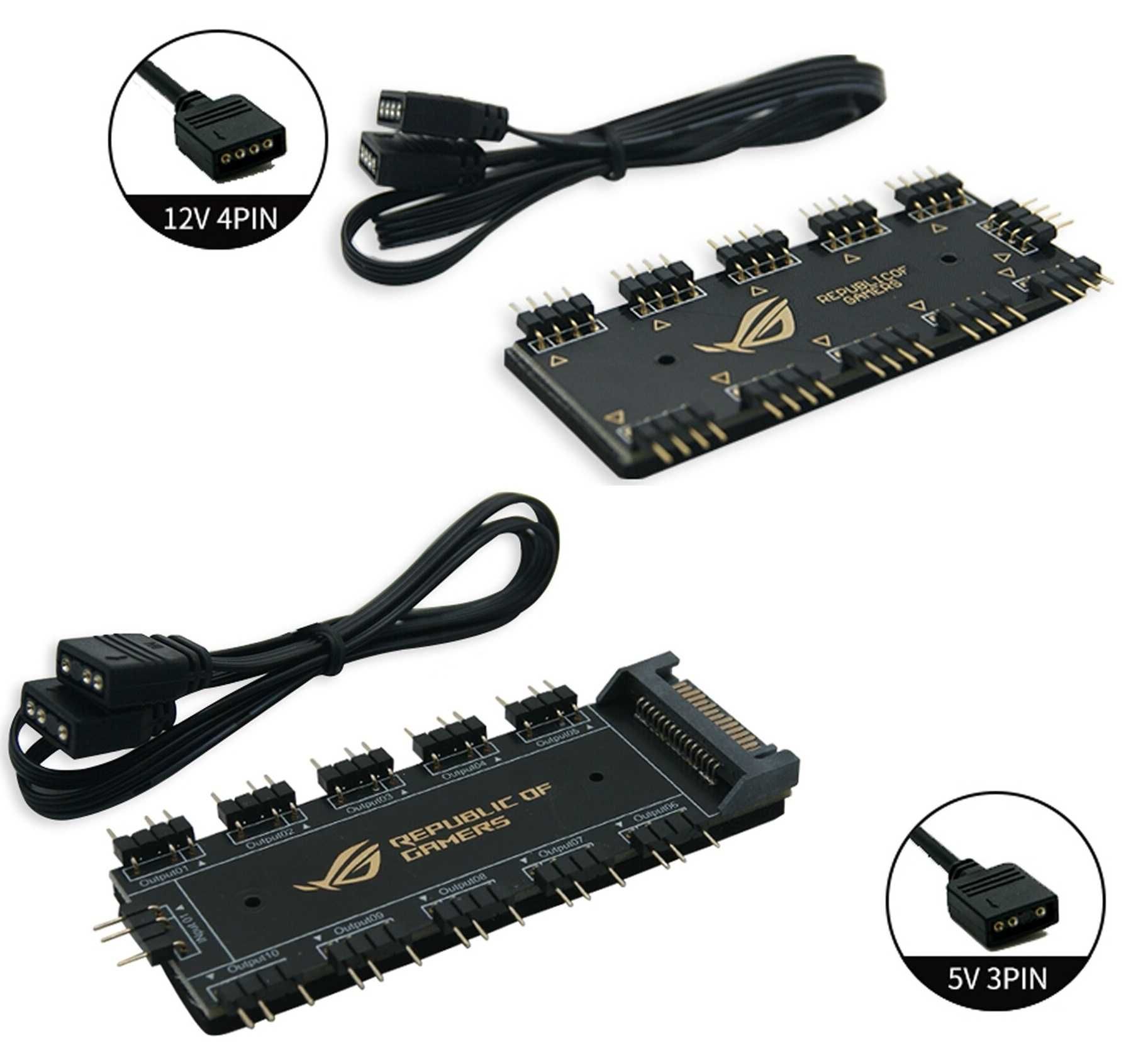 RGB SYNC HUB за компютърна кутия 12V 4Pin / 5V 3Pin