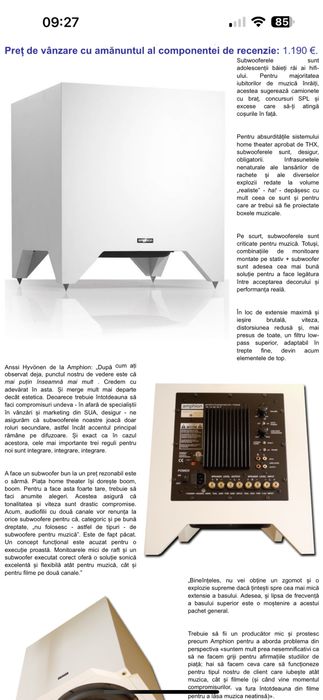 AMPHION Impact400 SUPER Subwoofer ACTIV 500W 19Hz Preț LISTĂ1200€ 25Kg