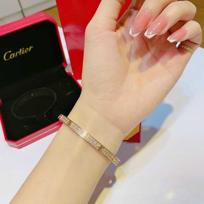 Brățară Cartier LOVE din aur 750 model subțire full diamond