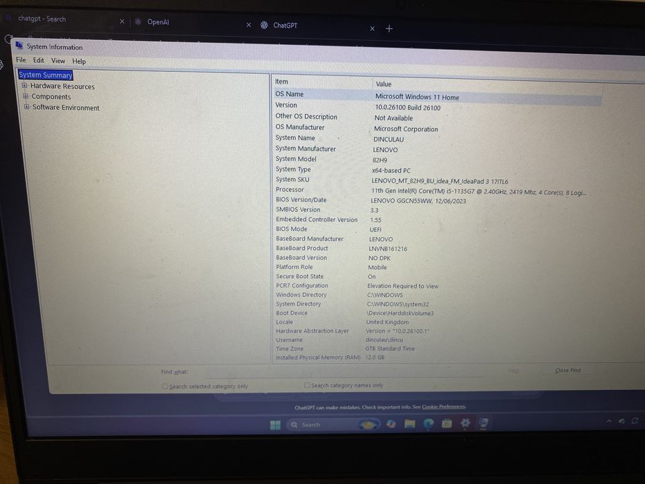 Laptop lenovo ideapad3