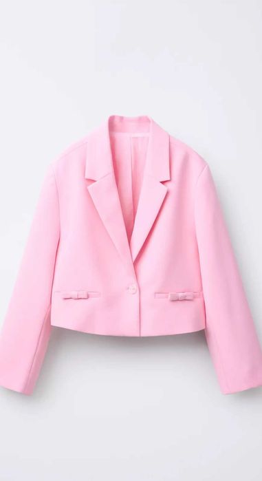 Кроп ново сако с панделки на ZARA размер по етикет 164 става за Хс