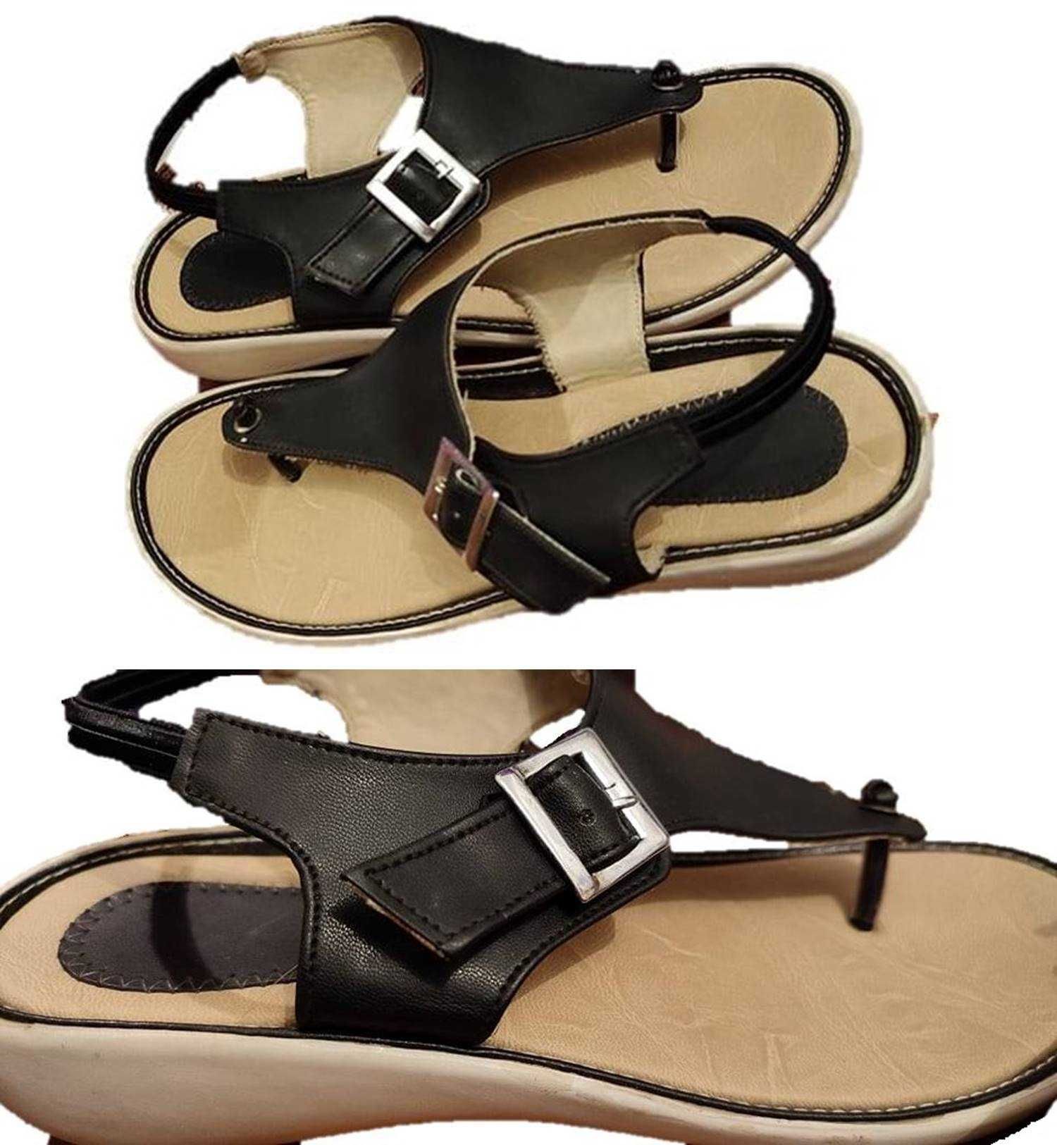 Sandale piele cu catarama- Made in India