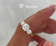 Inel argint pietre Moissanite reale - diamante de laborator