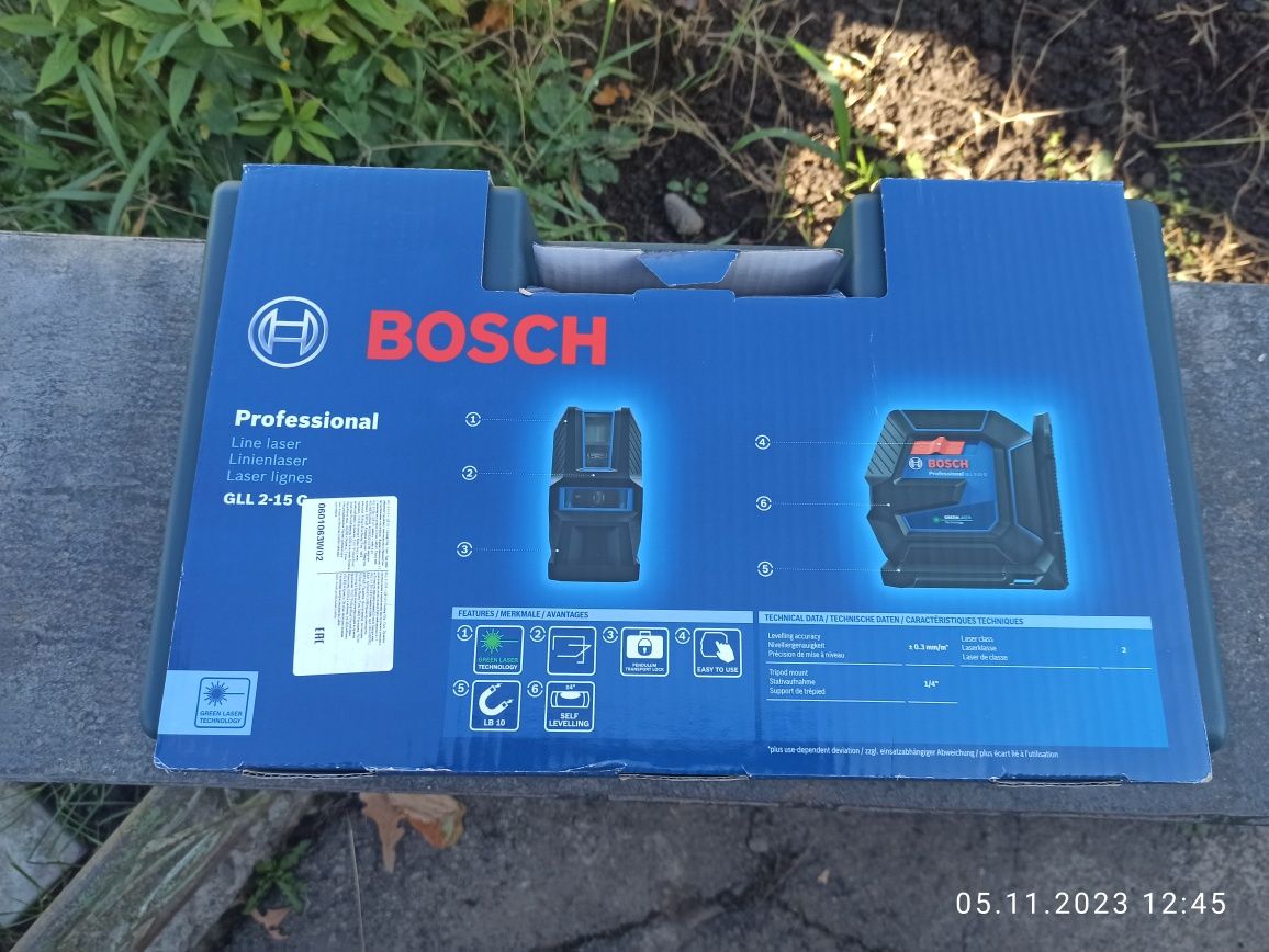 НОВЫЙ Лазерный (уровень) нивелир Bosch GCL 2-50G + RM10 + клипса + кей