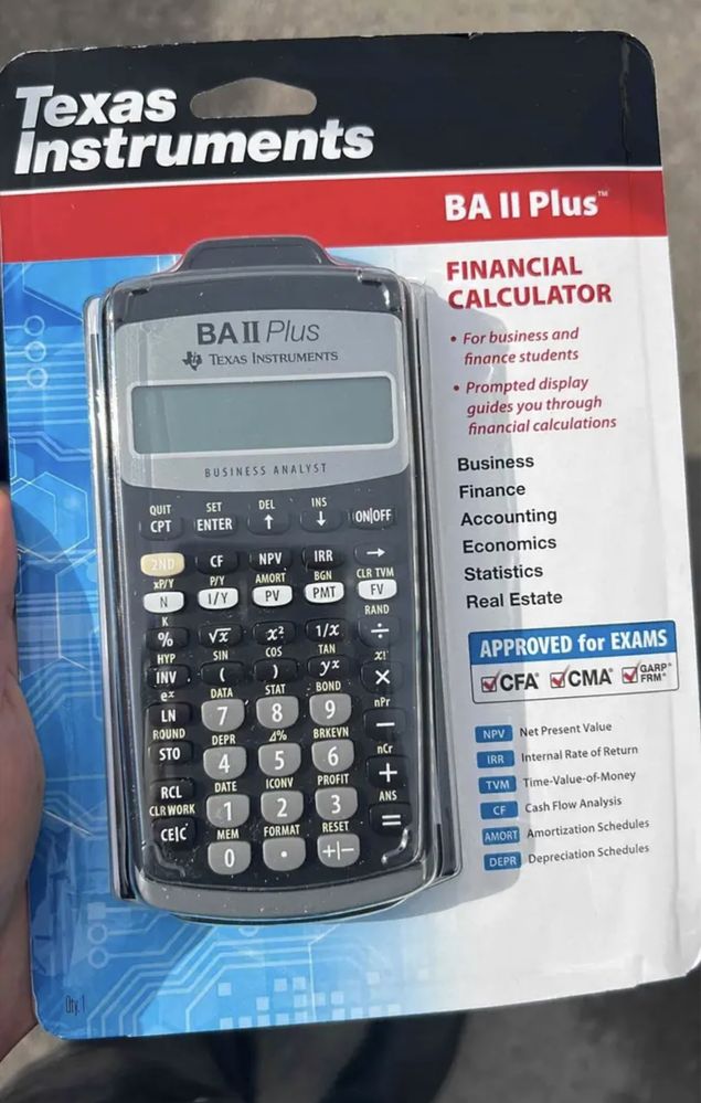 Texas Instruments BA II Plus финансовый калькулятор. Доставка по РК.