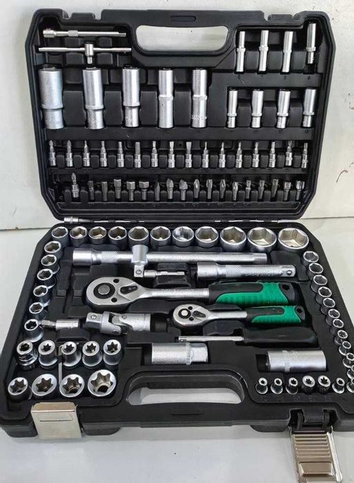 ШОК ЦЕНА!!! НОВ МОДЕЛ DTOOLS 108части 1/2 – 1/4 с Метални закопчалки!!