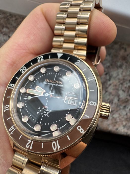Bulova Oceanographer Devil 666ft GMT Automatic Rose Gold