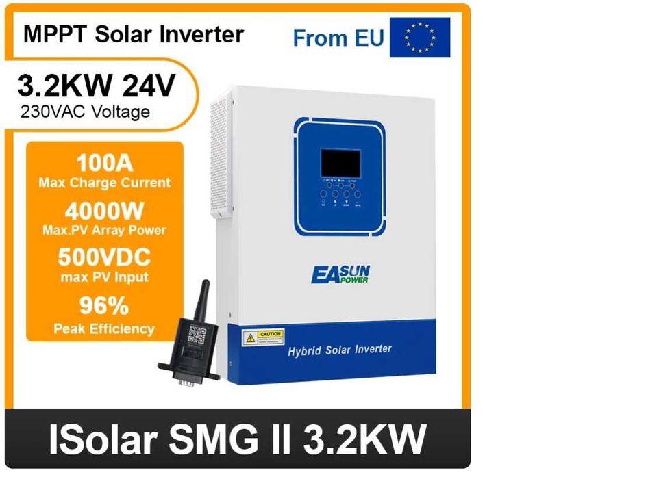 EASUN 3.2KW Hybrid Solar Invertor 24V 230V  Input 500V With WIFI