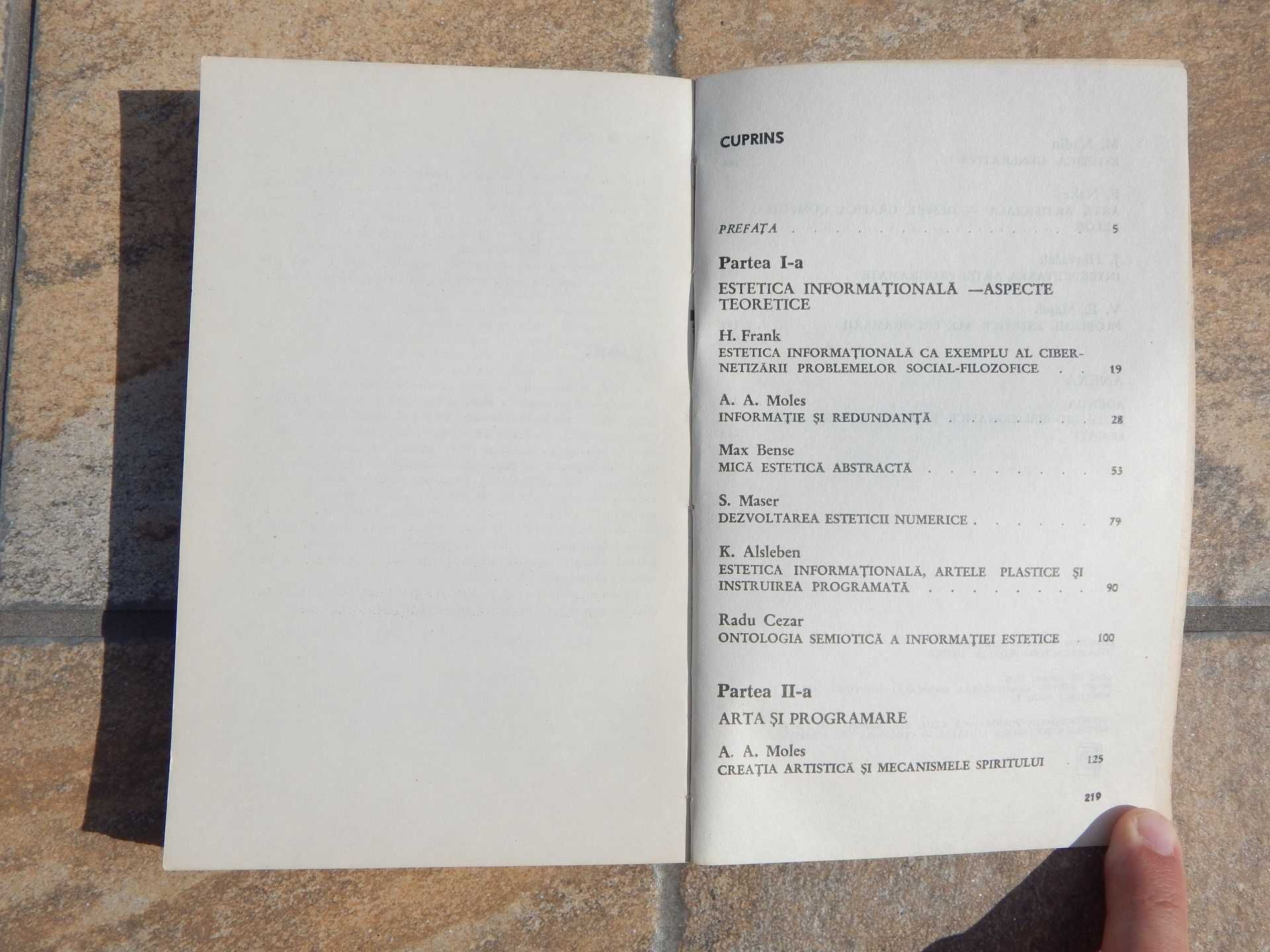 Estetica informatie programare Victor Masek Editura Stiintifica 1972