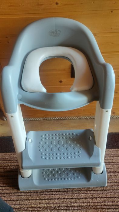 Reductor WC toaleta cu scara Little Mom gri scaun cu scara