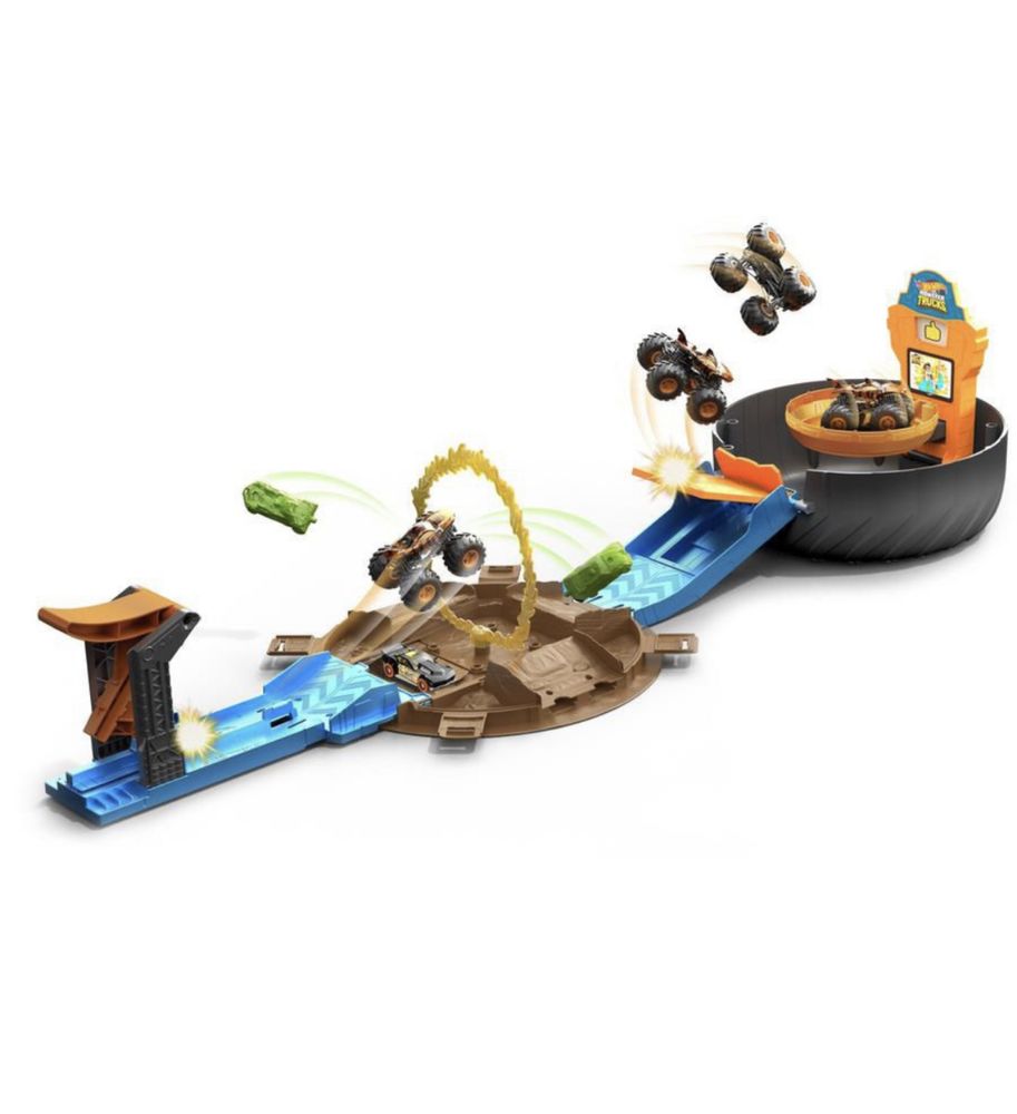 Hot Wheels оригинал, трюковая арена Monster Trucks