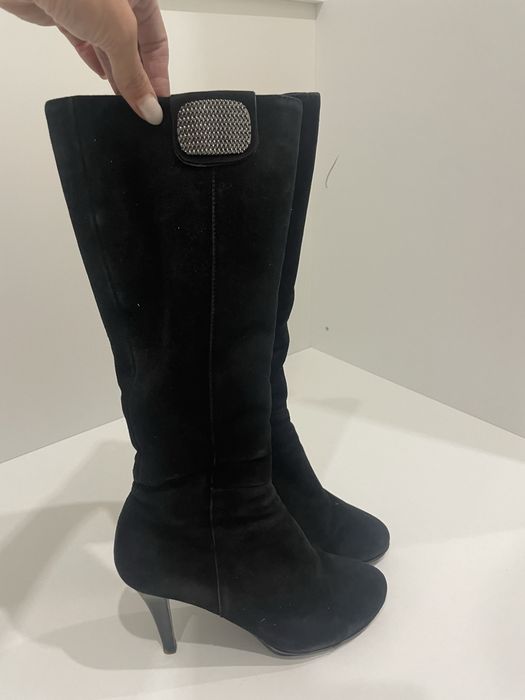 Сапоги зимние замшевые