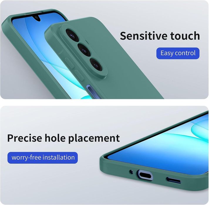 Матов силиконов кейс за samsung galaxy a17 - тъмно зелен