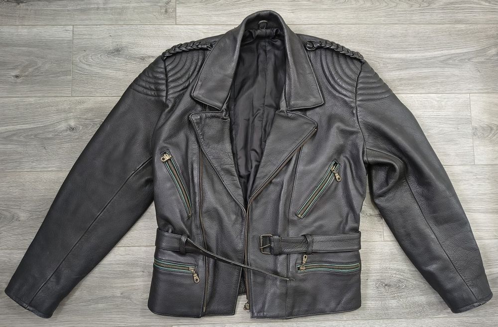 Geacă moto clasică din piele naturală, M