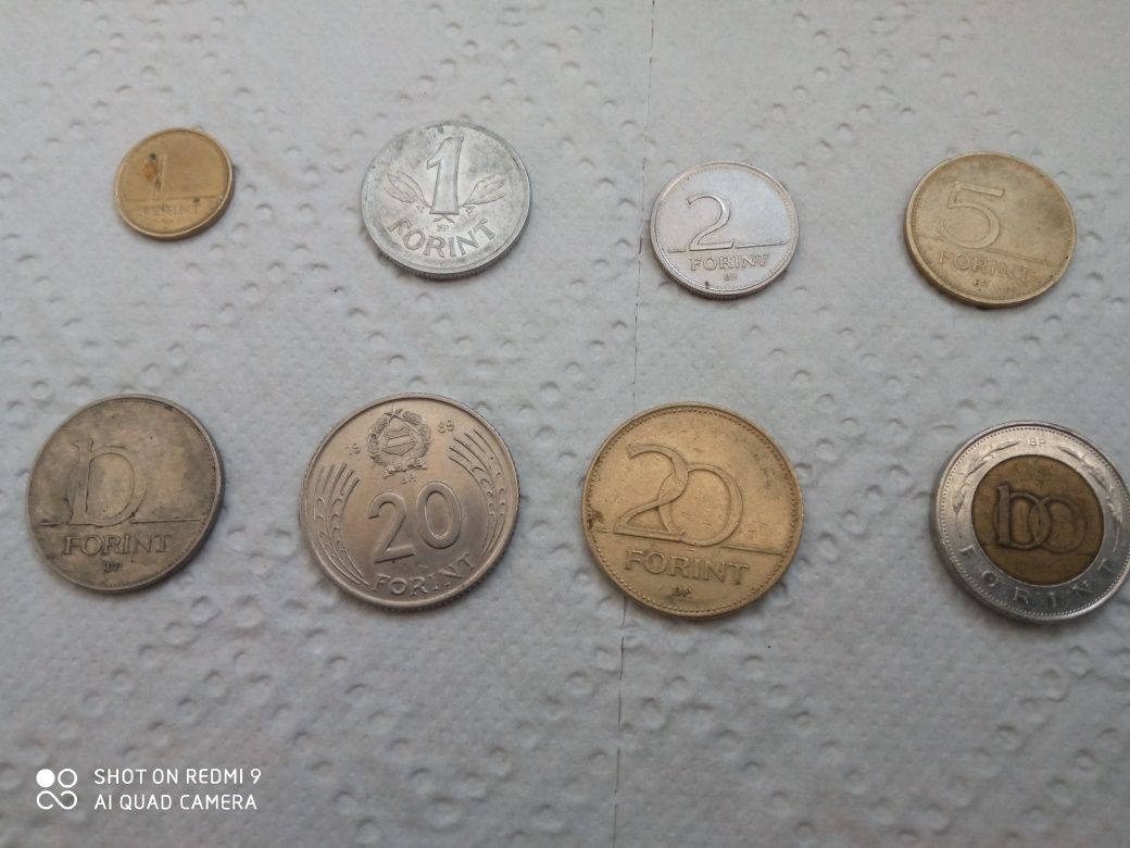 Vând set de 8 monede vechi forint maghiar