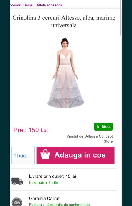 Crinolina cu 3 cercuri Altes-