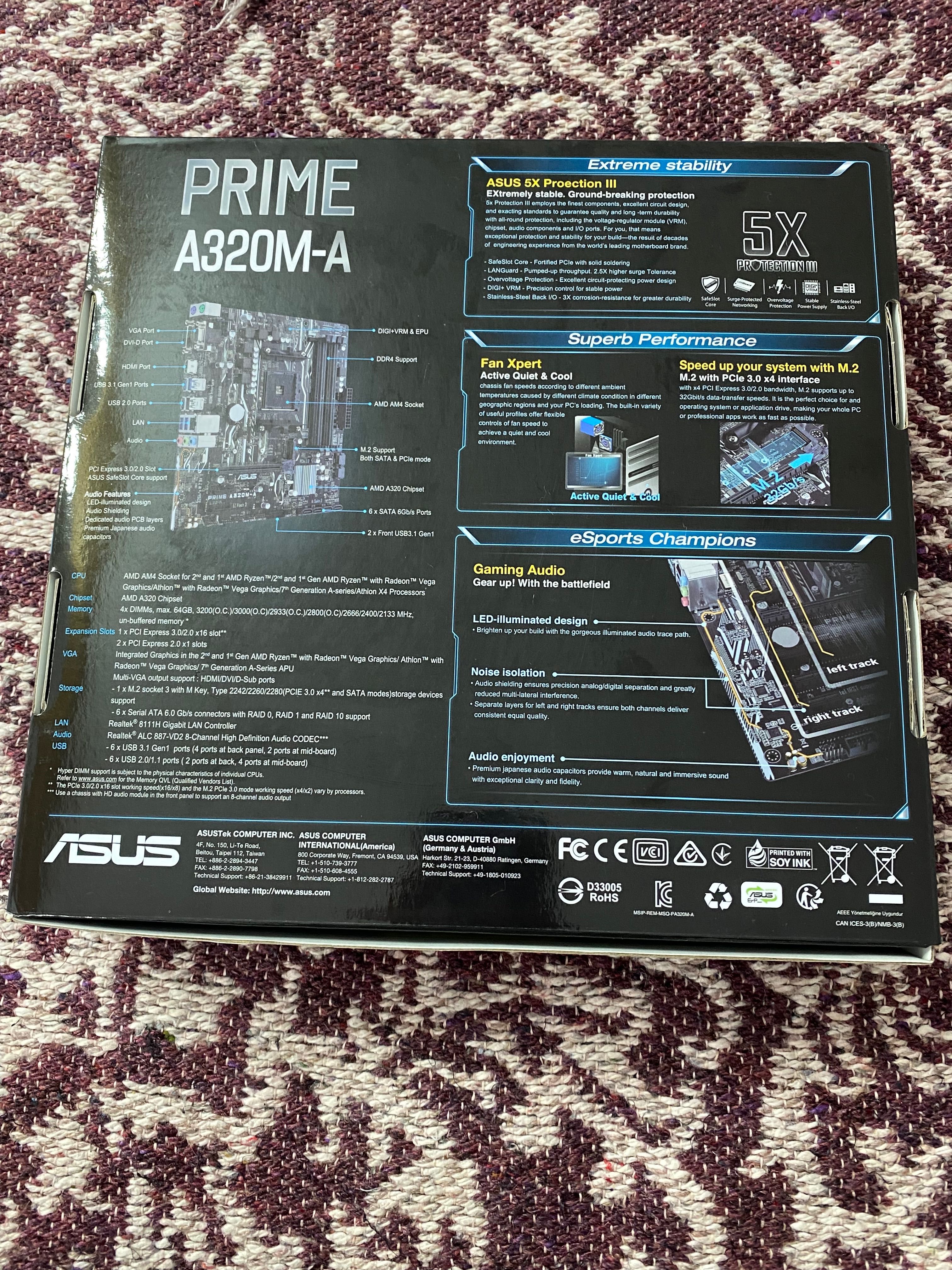 Placa de baza Asus prime A320M-A