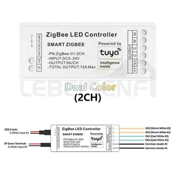 Zigbee Smart Led контроллер для светодиодных лент CCT, Tuya, SmartLife