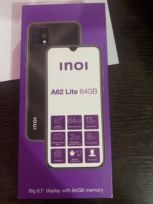 Продам телефон InoI  А62 lite 64GB