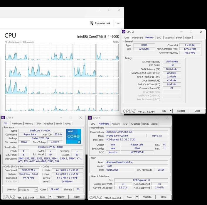Kit 14600K, Asus B760 Prime, Arctic Freezer, 32GB RAM, noi / garantie