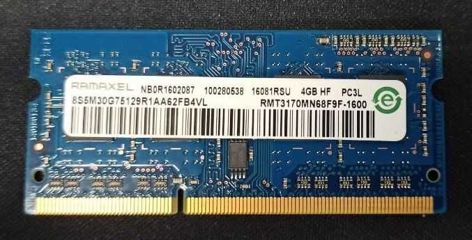 Оперативная память 4Gb RAMAXEL RMT3170MN68F9F-1600 DDR3L 1600 SO-DIMM