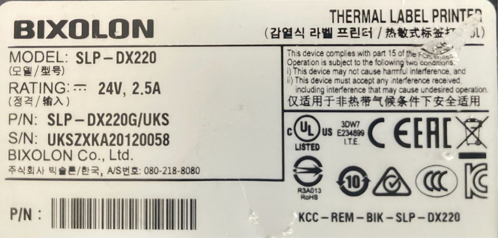 Imprimanta termica Bixolon SLP-DX220