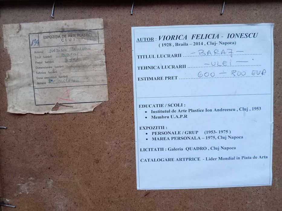 Tablou vechi - Baraj - semnat Viorica Felicia Ionescu 1977