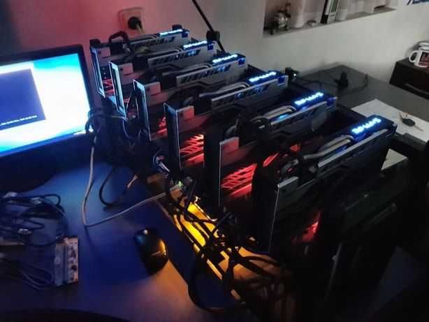 Майнинг Риг MINING RIG 6x RX580 8GB Sapphire Nitro 192mh МНОГО ЗАПАЗЕН