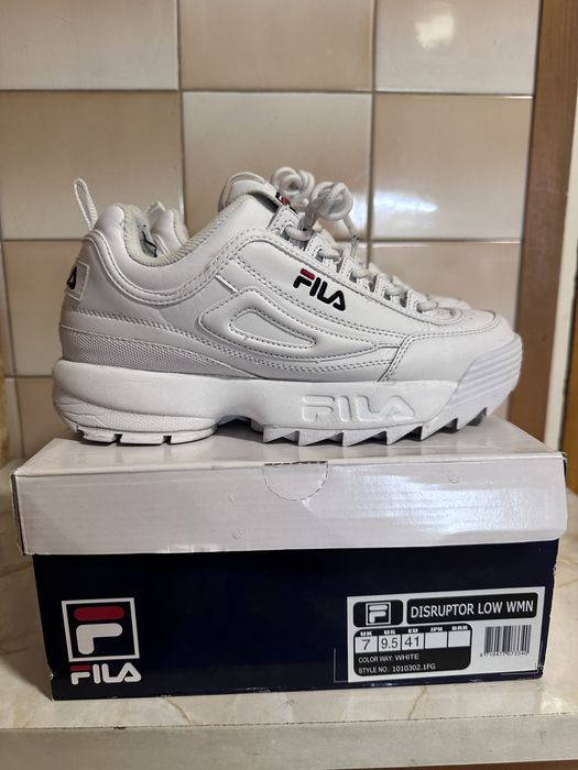 Fila pantofi sport de piele ecologică cu talpă masivă cu striații disr