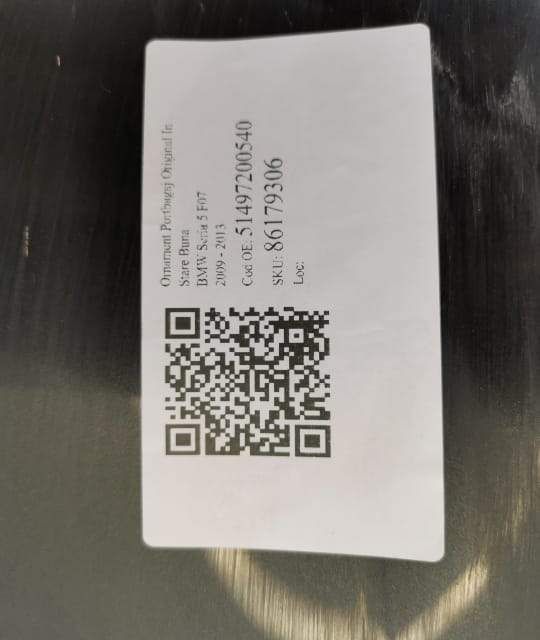 Ornament Portbagaj Original In Stare Buna BMW  Seria 5  F07 [2009 - 20