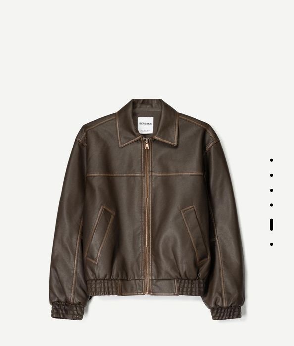 Bershka Кафяво кожено яке чисто ново