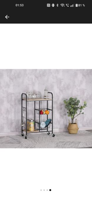 Cărucior multifunctional,cu roți /57x30x85 cm, negru